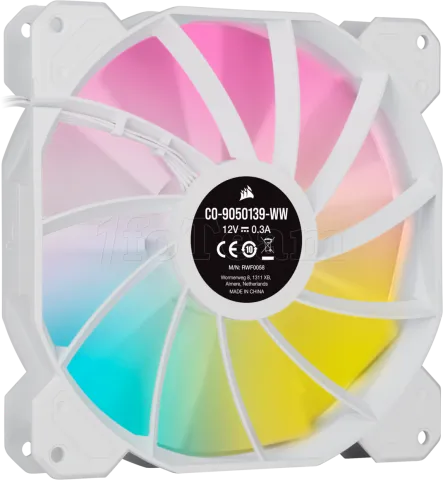 Photo de Lot de 2 Ventilateurs de boitier Corsair iCue SP140 Elite Performance PWM RGB - 14cm (Blanc)