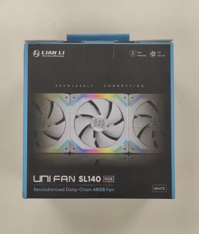 Photo de Lot de 2 Ventilateurs de boitier Lian Li SL RGB - 14cm (Blanc) - ID 204646