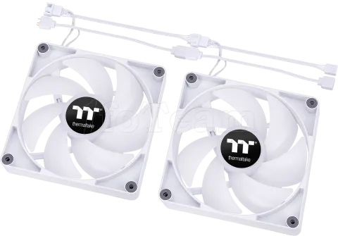 Photo de Lot de 2 Ventilateurs de boitier Thermaltake CT RGB - 12cm (Blanc)