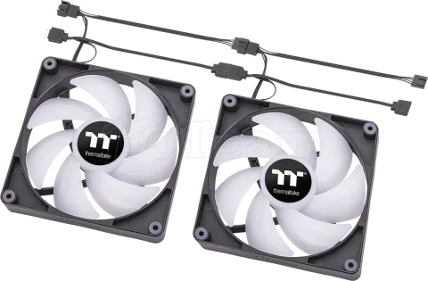 Photo de Lot de 2 Ventilateurs de boitier Thermaltake CT RGB - 12cm (Noir)