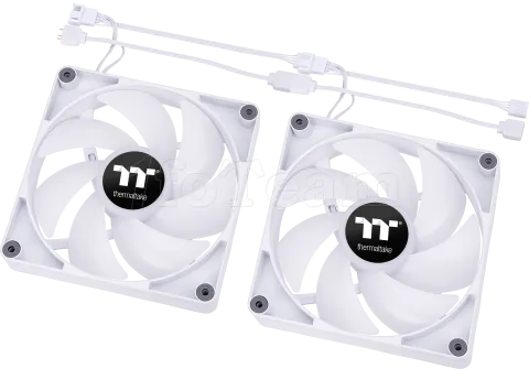 Photo de Lot de 2 Ventilateurs de boitier Thermaltake CT RGB - 14cm (Blanc)