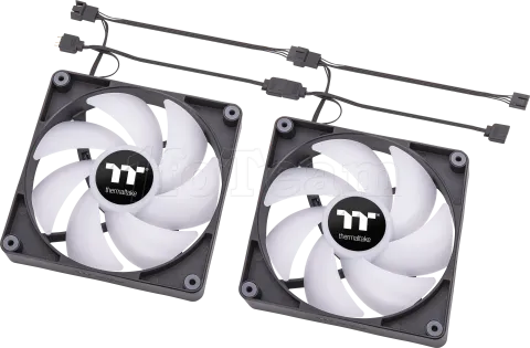 Photo de Lot de 2 Ventilateurs de boitier Thermaltake CT RGB - 14cm (Noir)