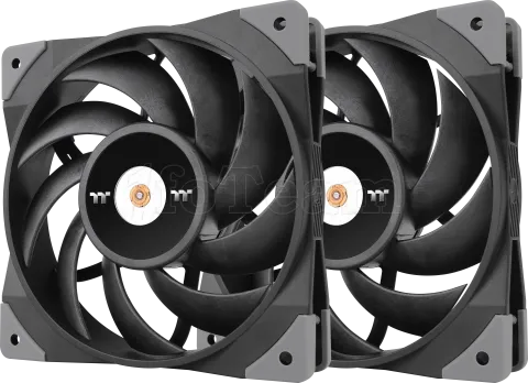 Photo de Lot de 2 Ventilateurs de boitier Thermaltake ToughFan - 12cm (Noir)