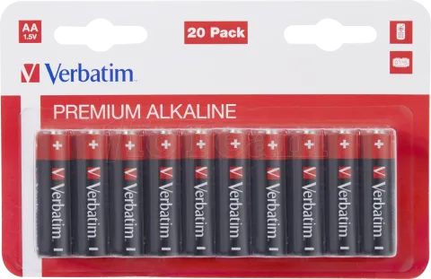 Photo de Lot de 20 piles Alcaline Verbatim Premium type AA (LR6) 1,5V