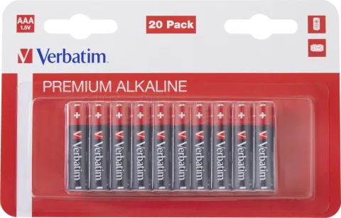 Photo de Lot de 20 piles Alcaline Verbatim Premium type AAA (LR03) 1,5V