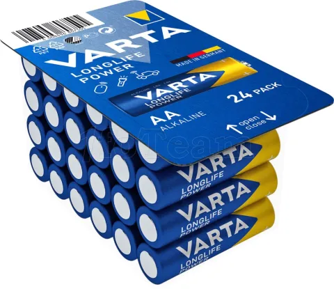 Photo de Lot de 24 piles Alcaline Varta Longlife Power type AA (LR6) 1,5V