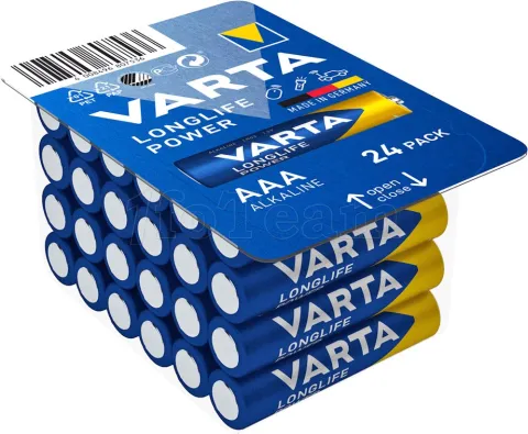 Photo de Lot de 24 Piles Alcaline Varta Longlife Power type AAA (LR3) 1,5V