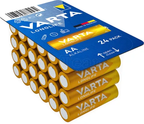 Photo de Lot de 24 piles Alcaline Varta Longlife type AA (LR6) 1,5V