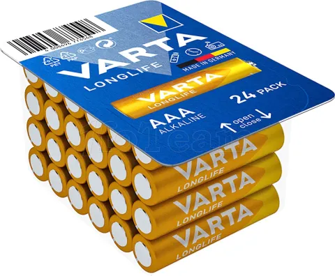 Photo de Lot de 24 piles Alcaline Varta Longlife type AAA (LR3) 1,5V