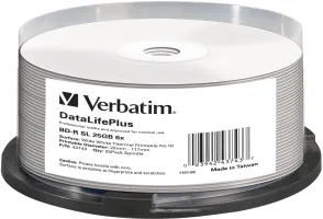 Photo de Lot de 25 Blu-Ray 6x Verbatim 25Go imprimable