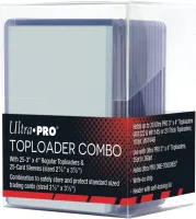 Photo de Lot de 25 Sleeves Ultra Pro TopLoader Combo Format 4"x3" (Transparent)