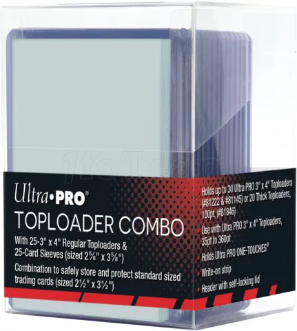 Photo de Lot de 25 Sleeves Ultra Pro TopLoader Combo Format 4"x3" (Transparent)