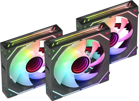 Photo de Lot de 3 Ventilateurs boitier Mars Gaming LinkFinity RGB - 12cm (Noir)