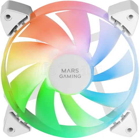 Photo de Lot de 3 Ventilateurs boitier Mars Gaming MF-3A RGB - 12cm (Blanc)