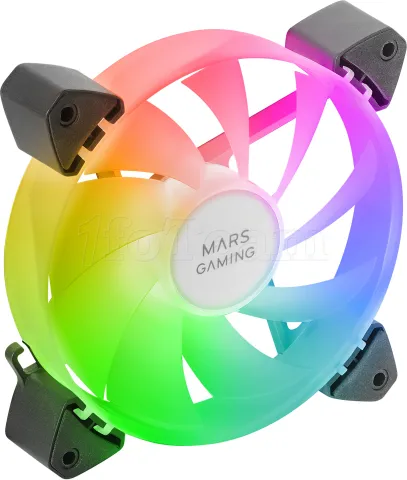 Photo de Lot de 3 Ventilateurs boitier Mars Gaming MF-3A RGB - 12cm (Noir)
