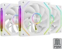 Photo de Lot de 3 Ventilateurs boitier Mars Gaming MF-LinkFinity 2 Reverse RGB - 12cm (Blanc)