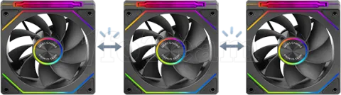 Photo de Lot de 3 Ventilateurs boitier Mars Gaming MF-LinkFinity 2 Reverse RGB - 12cm (Noir)