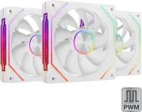 Photo de Lot de 3 Ventilateurs boitier Mars Gaming MF-LinkFinity 2 RGB - 12cm (Blanc)