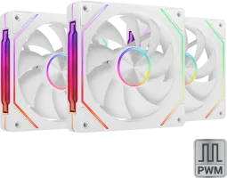 Photo de Lot de 3 Ventilateurs boitier Mars Gaming MF-LinkFinity 2 RGB - 12cm (Blanc)