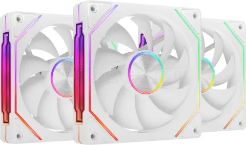 Photo de Lot de 3 Ventilateurs boitier Mars Gaming MF-LinkFinity 2 RGB - 12cm (Blanc)