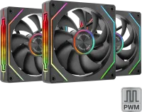 Photo de Lot de 3 Ventilateurs boitier Mars Gaming MF-LinkFinity 2 RGB - 12cm (Noir)