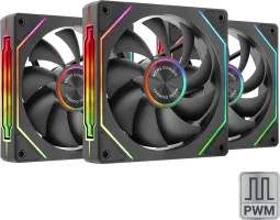 Photo de Lot de 3 Ventilateurs boitier Mars Gaming MF-LinkFinity 2 RGB - 12cm (Noir)