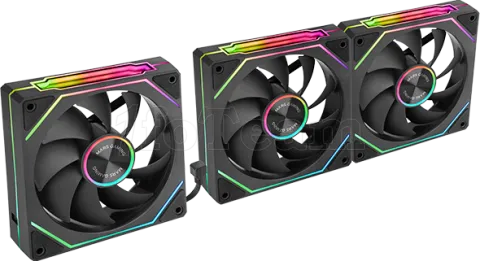 Photo de Lot de 3 Ventilateurs boitier Mars Gaming MF-LinkFinity 2 RGB - 12cm (Noir)