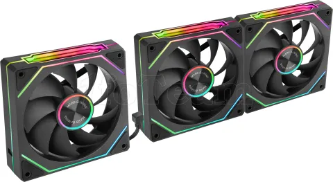 Photo de Lot de 3 Ventilateurs boitier Mars Gaming MF-LinkFinity 2 RGB - 12cm (Noir)