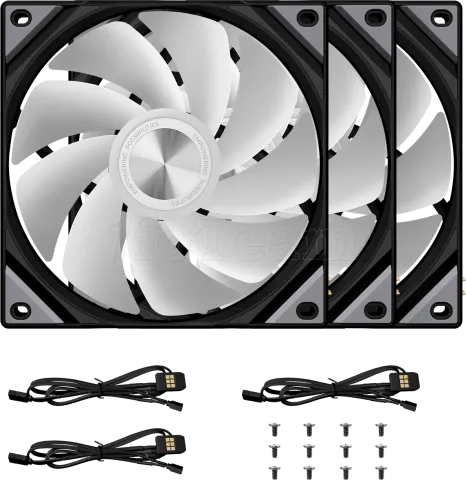 Photo de Lot de 3 Ventilateurs boitier Tryx Rota SL Reverse RGB - 12cm (Noir)