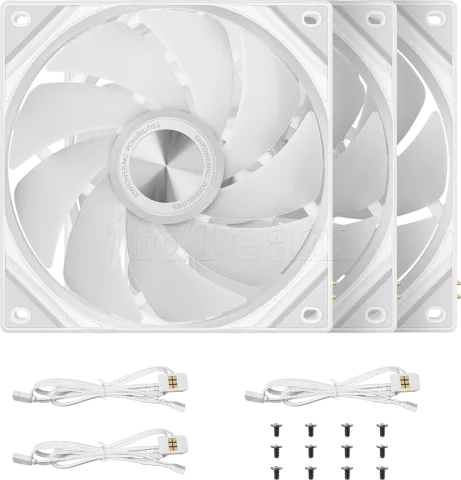 Photo de Lot de 3 Ventilateurs boitier Tryx Rota SL RGB - 12cm (Blanc)