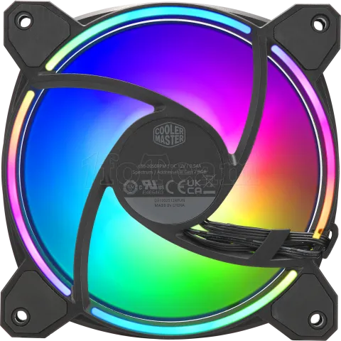 Photo de Lot de 3 Ventilateurs Cooler Master MasterFan Halo² 3in1 RGB - 12cm (Noir)