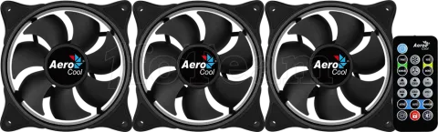 Photo de Lot de 3 Ventilateurs de boitier AeroCool Eclipse 12 Pro RGB 12cm (Noir)