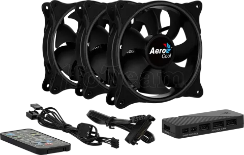 Photo de Lot de 3 Ventilateurs de boitier AeroCool Eclipse 12 Pro RGB 12cm (Noir)