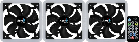 Photo de Lot de 3 Ventilateurs de boitier AeroCool Edge 14 Pro RGB 14cm (Noir)