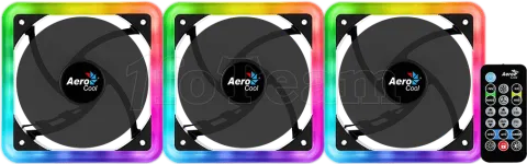 Photo de Lot de 3 Ventilateurs de boitier AeroCool Edge 14 Pro RGB 14cm (Noir)