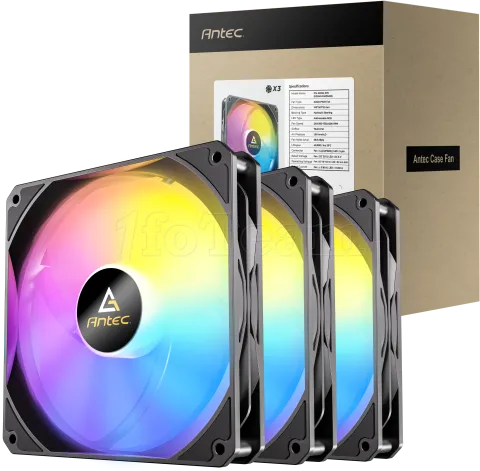 Photo de Lot de 3 Ventilateurs de boitier Antec P14 RGB - 14cm (Noir)