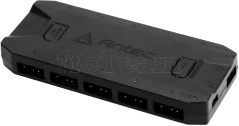 Photo de Lot de 3 Ventilateurs de boitier Antec Prizm 120 RGB 3+2+C 12cm avec 2x bandeaux LED (Noir)