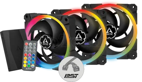 Photo de Lot de 3 Ventilateurs de boitier Arctic BioniX P120 RGB - 12cm (Noir)