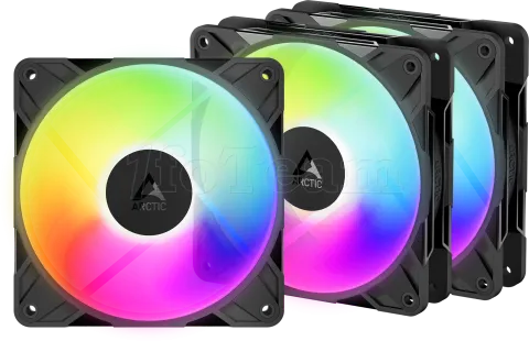 Photo de Lot de 3 Ventilateurs de boitier Arctic P12 Pro Reverse RGB - 12cm (Noir)
