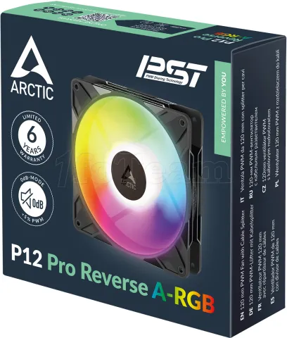 Photo de Lot de 3 Ventilateurs de boitier Arctic P12 Pro Reverse RGB - 12cm (Noir)