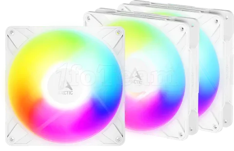 Photo de Lot de 3 Ventilateurs de boitier Arctic P14 Pro Reverse RGB - 14cm (Blanc)