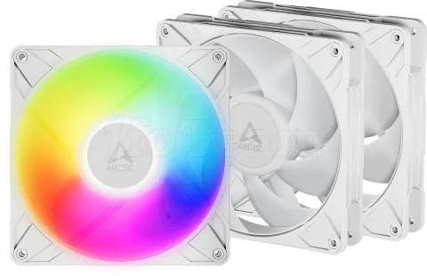 Photo de Lot de 3 Ventilateurs de boitier Arctic P14 Pro RGB - 14cm (Blanc)