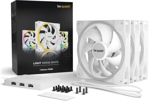 Photo de Lot de 3 Ventilateurs de boitier Be Quiet Light Wings RGB - 14cm (Blanc)