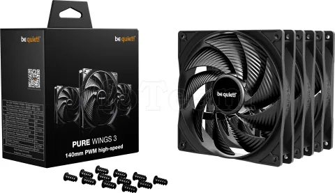 Photo de Lot de 3 Ventilateurs de boitier be quiet! Pure Wings 3 Haute Vitesse PWM - 14cm (Noir)