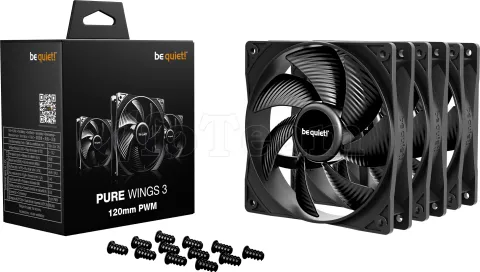 Photo de Lot de 3 Ventilateurs de boitier be quiet! Pure Wings 3 PWM - 12cm (Noir)