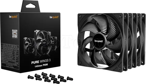 Photo de Lot de 3 Ventilateurs de boitier be quiet! Pure Wings 3 PWM - 14cm (Noir)