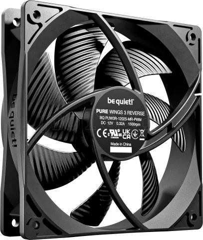 Photo de Lot de 3 Ventilateurs de boitier be quiet! Pure Wings 3 PWM Reverse - 12cm (Noir)