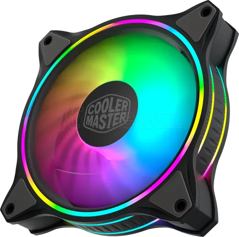 Photo de Lot de 3 Ventilateurs de boitier Cooler Master MasterFan MF120 Halo 3in1 RGB 12cm (Noir)