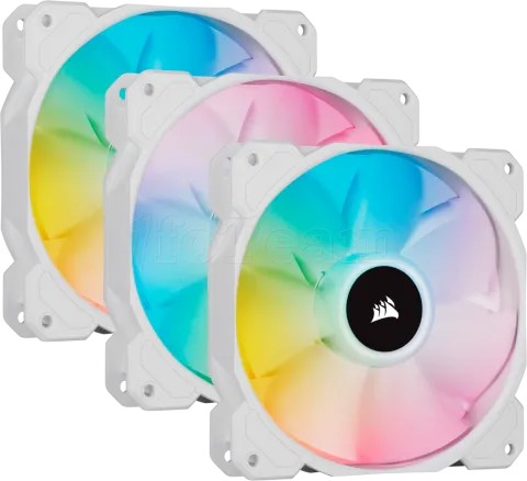 Photo de Lot de 3 Ventilateurs de boitier Corsair iCue SP120 Elite Performance PWM RGB - 12cm (Blanc)