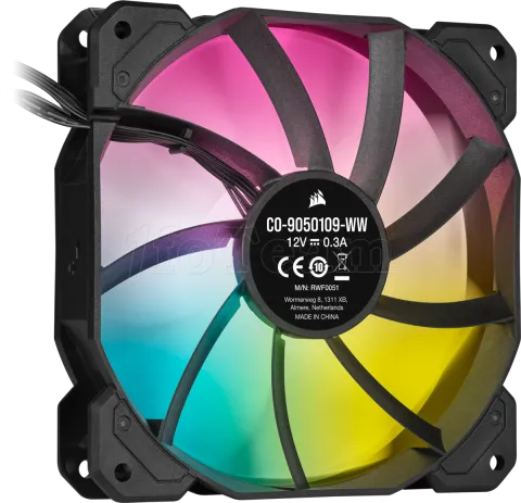 Photo de Lot de 3 Ventilateurs de boitier Corsair iCue SP120 Elite Performance PWM RGB - 12cm (Noir)